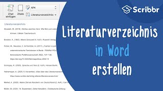 Literaturverzeichnis in Word erstellen  Scribbr 🎓 [upl. by Laddy]