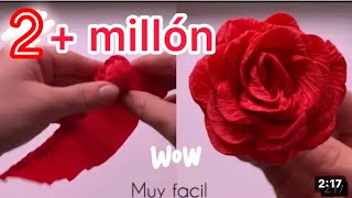 Como haces flores de papel crepe San Valentín [upl. by Atikehs261]