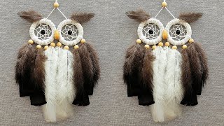 DIY como hacer un ATRAPASUEÑOS de BÚHO  DIY Owl Dreamcatcher [upl. by Donough]