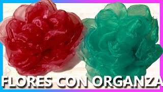 COMO HACER FLORES CON TELA ORGANZA FÁCILES  Manualidades [upl. by Immot]