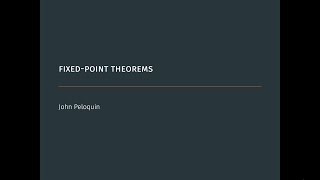 FixedPoint Theorems in Analysis Logic and Computer Science [upl. by Werra]