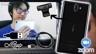 How to use Phone as a webcam via USB Method [upl. by Ocirederf446]