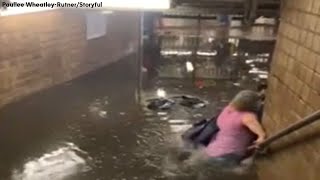 Videos of flooded subway stations spark infrasructure concerns [upl. by Wendelin998]