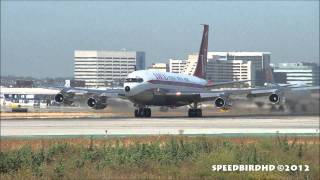 John Travoltas Private Boeing 707138B N707JT Takeoff From Los Angeles [upl. by Walrath]