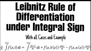 Lebnitz Rule  Differentiation Under Integral Sign [upl. by Curr237]