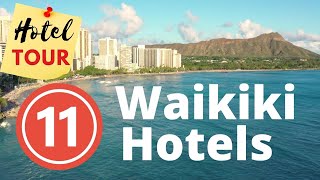 Waikiki Hotels 11 Oceanfront Hotels 2024  HOTEL TOURS [upl. by Marmaduke579]