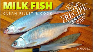 MILK FISH Bangus  How to clean fillet amp cook [upl. by Akimed717]