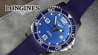 Longines HydroConquest Cermaic Insert Sunray Blue 41mm Full Review [upl. by Enilec]