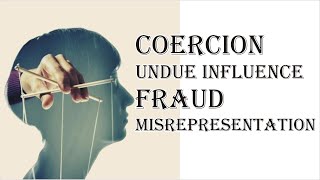 Coercion Undue Influence Fraud Misrepresentation  Indian Contract Act 1872  Law Guru [upl. by Euqinoj92]