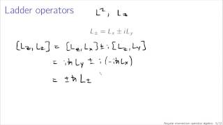 Angular momentum operator algebra [upl. by Nnaynaffit]