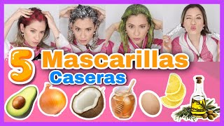 5 MASCARILLAS CASERAS PARA UN PELO HERMOSO HIDRATADO Y SIN PUNTAS ABIERTAS  NatyGloss [upl. by Greenquist]