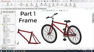 Solidworks Tutorial  How to Make a Bicycle Design Part 1  Frame [upl. by Htilil]