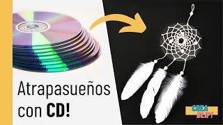 Cómo hacer un atrapasueños casero con CD ¡Macrame fácil [upl. by Naenej]