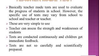 Standardized Test and Teacher Made Test [upl. by Gerrilee]