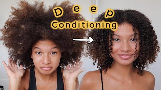 Deep Conditioning my 3c  4a Natural Hair [upl. by Aryad]