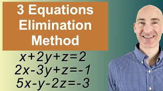 Solving Systems of 3 Equations Elimination [upl. by Tarrance]