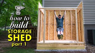 HOW TO BUILD A SHED PT 1  Framing The Floor Walls amp Roof plus Siding [upl. by Kassie]