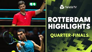 Alcaraz Faces Martinez Hurkacz vs Rublev amp More 💥  Rotterdam 2025 Highlights QuarterFinals [upl. by Naujik503]