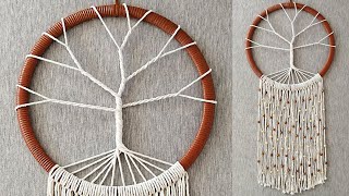 DIY Atrapasueños quotARBOL DE LA VIDAquot paso a paso  DIY Dreamcatcher quotTREE OF LIFEquot [upl. by Naujak]