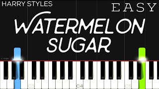 Harry Styles  Watermelon Sugar  EASY Piano Tutorial [upl. by Paderna]