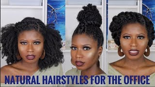 3 SUPER QUICKEASY NATURAL HAIRSTYLES FOR WORK TYPE 4a4b4c ft African Pride Moisture Collection [upl. by Nahtanoy]