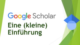 Google Scholar  Eine Einführung [upl. by Sivatnod]