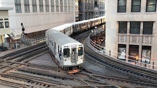 CTA HD 60fps Chicago quotLquot Trains  Tower 18 Interlocking on The Loop 2819 [upl. by Lorie]