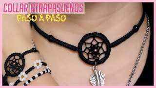 Como hacer un CHOKER ATRAPASUEÑOS con hilo Facil✨ DIY dreamcatcher necklace🌙 [upl. by Boote915]