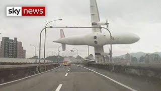 Taiwan Plane Crash Passenger Jet Hits Bridge [upl. by Kiryt372]