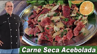 Porção de Carne Seca Acebolada do Chef Taico [upl. by Mcevoy954]