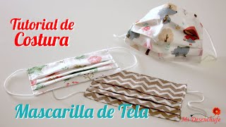 Tutorial de Costura  Mascarillas de Tela  Patrón Gratis  Cloth Mask [upl. by Ambros]