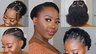 4C Hairstyles For Short Hair  Perfect for school amp work 👸🏿 [upl. by Lubeck]