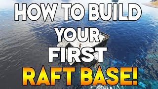 ARK SURVIVAL EVOLVED HOW TO BUILD YOUR FIRST RAFT BASE [upl. by Cam]