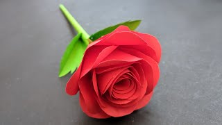 DIY  Rose Flower From Paper  How To Make  Paper Rose  Paper Flower [upl. by Lewie]