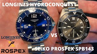 Longines Hydroconquest vs Seiko SPB143  Best EntryLevel Luxury Diver [upl. by Hardunn]