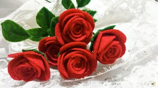 Como hacer flores de tela Rosas Super faciles y rapidas  DIY Manualidades 89 [upl. by Jegger]