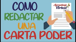 COMO REDACTAR UNA CARTA PODER [upl. by Horgan]