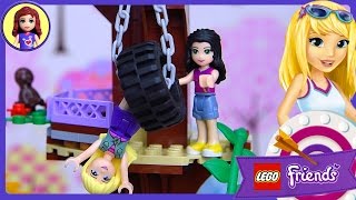 Lego Friends Adventure Camp Tree House Set Build Review Play  Kids Toys [upl. by Ahsratan]