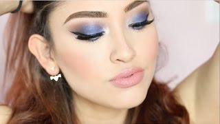 MAQUILLAJE ELEGANTE EN TONOS AZULES  PARA FIESTA [upl. by Allekim]