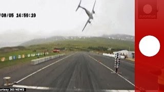 Scary Plane crashes into racetrack in Iceland and explodes [upl. by Edithe]